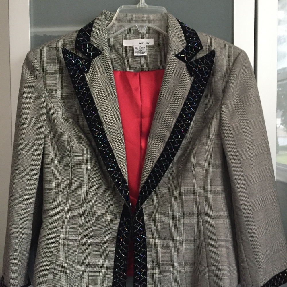 WD-NY Blazer with Velvet Trim